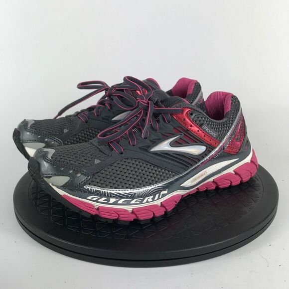 Brooks Glycerin 10 Gray/Pink Running Shoes 1201121B761 Women’s Size 8 - Picture 1 of 12